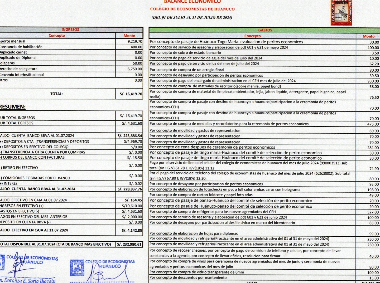 Rendición de cuentas 2024 - Julio